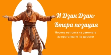 И Дзин Дзин втора позиция: Носене на тояга на раменете за прогонване на демони 1